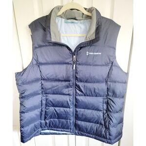 Free Country Men's XXL 2X Blue Puffer Vest Zipper Pockets‎ Zip Up NWOT RV $70